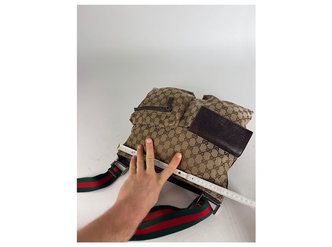 Vintage Gucci Monogramm Tasche Beige Braun - Ansicht 12
