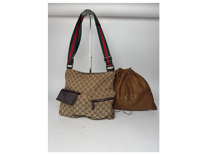 Vintage Gucci Monogramm Tasche Beige Braun - Ansicht 14