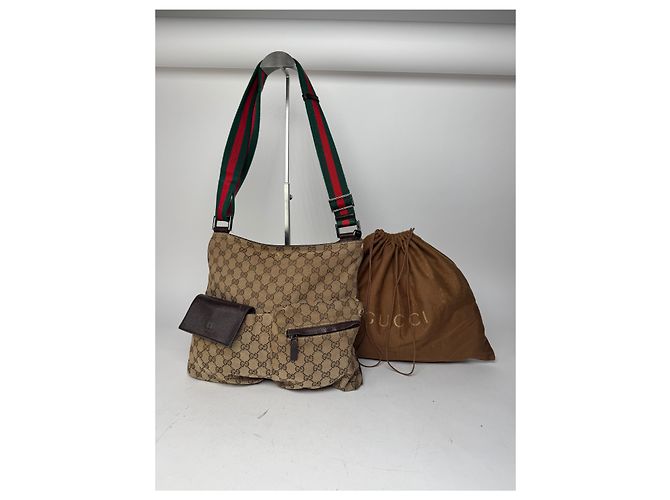Vintage Gucci Monogramm Tasche Beige Braun - Ansicht 2