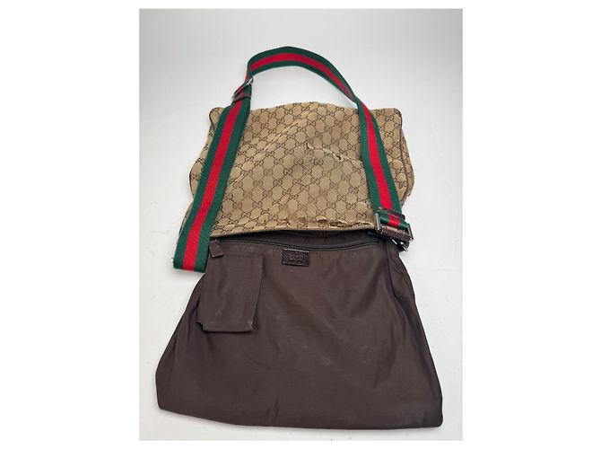Vintage Gucci Monogramm Tasche Beige Braun - Ansicht 4