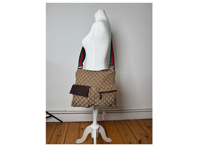 Vintage Gucci Monogramm Tasche Beige Braun - Ansicht 8