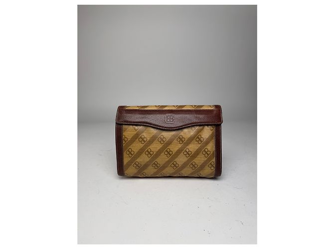 Clutch Mini in Pelle Monogramma BB Vintage Balenciaga Marrone - vista 15