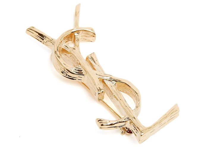 Spilla Cassandre Yves Saint Laurent 2025 Media Dorata YSL Spilla Pristine D'oro - vista 2