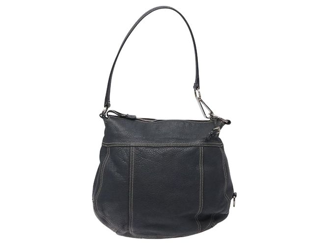 Prada Vintage Schultertasche aus Leder Marineblau - Ansicht 2