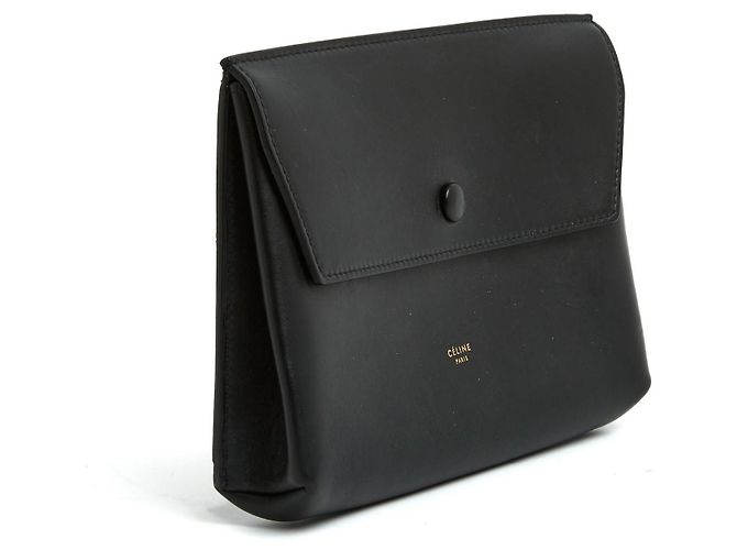 Clutch in Pelle Nera Céline Phoebe Philo Nero - vista 2