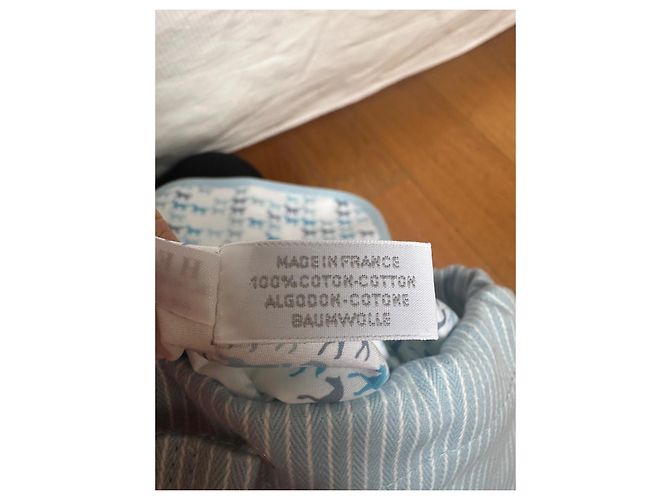 Zaino per bambini Hermès bianco e azzurro in cotone Blu chiaro - vista 11