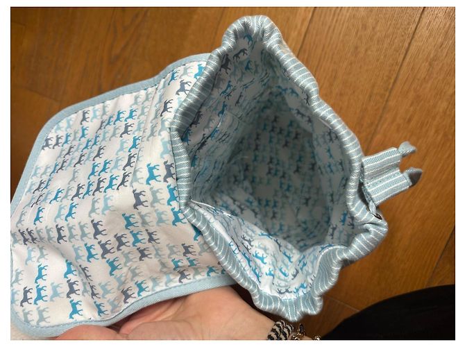 Zaino per bambini Hermès bianco e azzurro in cotone Blu chiaro - vista 7