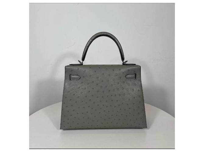 Hermès Kelly 28 Struttato Grigio - vista 3