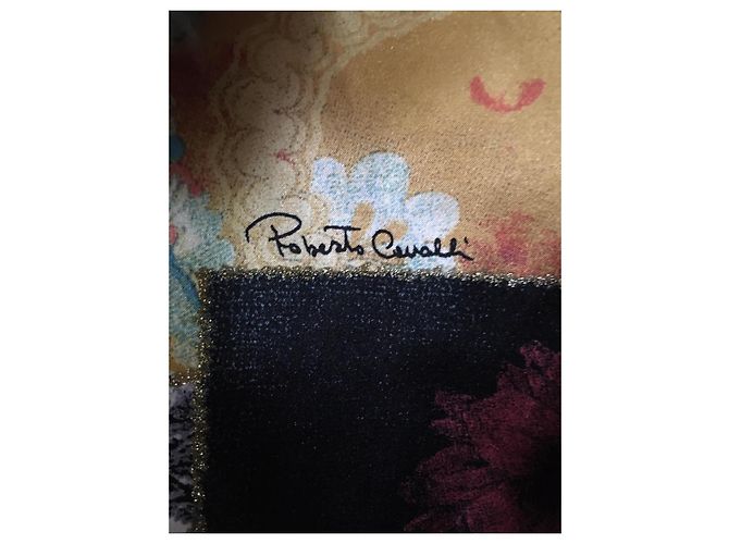 Abrigo de cuero Roberto Cavalli con cuello de piel de zorro Marrón Beige Castaño - vista 3