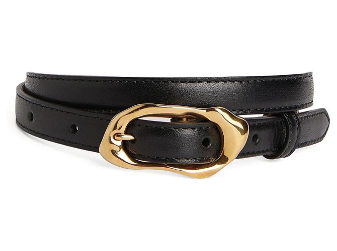 Alexander McQueen Doppel-Wickelgürtel Schwarz Gold hardware - Ansicht 2