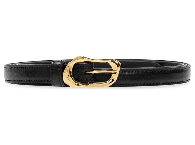 Alexander McQueen Doppel-Wickelgürtel Schwarz Gold hardware - Ansicht 3