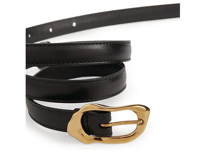 Alexander McQueen Doppel-Wickelgürtel Schwarz Gold hardware - Ansicht 4