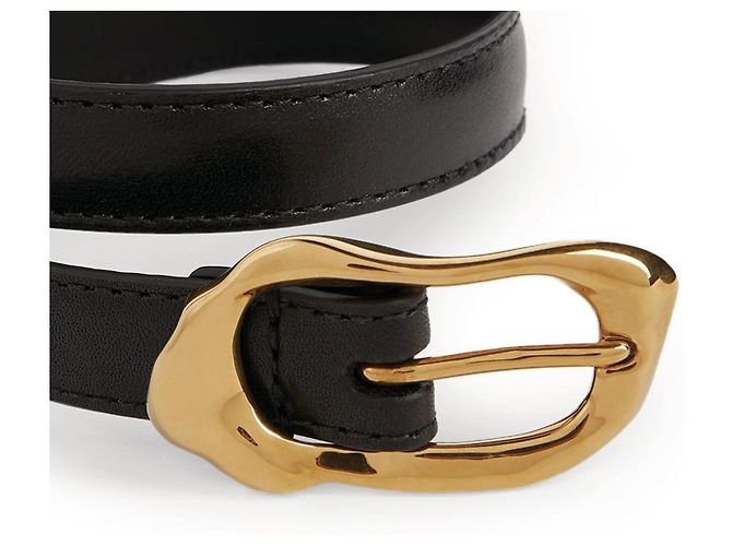 Alexander McQueen Doppel-Wickelgürtel Schwarz Gold hardware - Ansicht 6