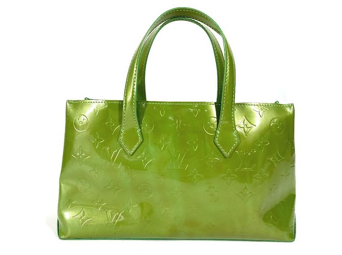 Borsa Tote Wilshire Boulevard in Monogram Vernis di Louis Vuitton Verde - vista 2