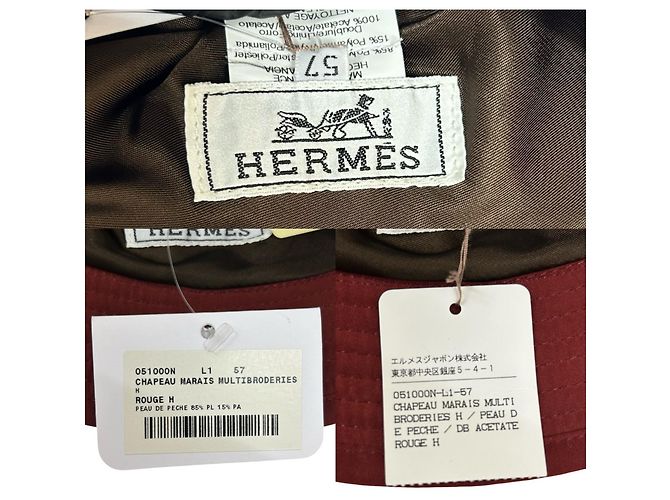 Roter Bucket Hat von Hermès - Ansicht 2