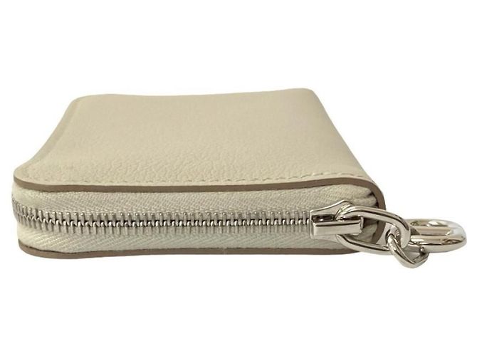 Portamonete/porta biglietti da visita con zip e Go timbrato B di Hermès Bianco Bianco sporco - vista 4