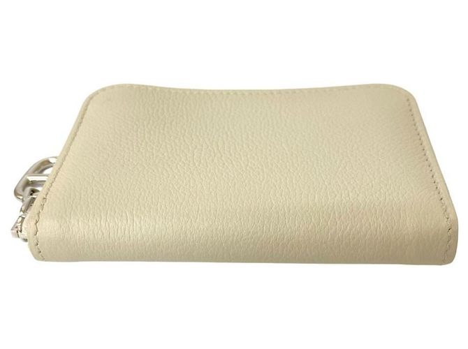 Portamonete/porta biglietti da visita con zip e Go timbrato B di Hermès Bianco Bianco sporco - vista 6