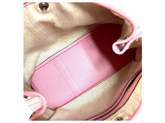 Borsa Tote Hermès Garden Party TPM in Negonda Rosa - vista 13