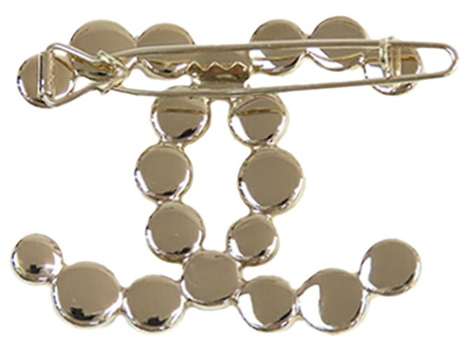 Barrette en perles dorées CC de Chanel - vue 2