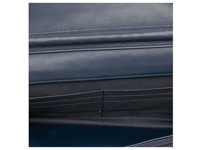 Wallet On Chain Chanel Blue CC Geldbörse aus gestepptem Lammleder mit Kette Blau Marineblau - Ansicht 4
