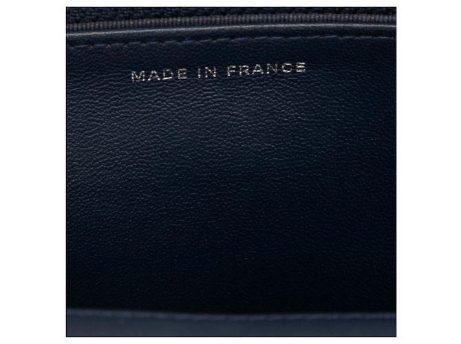 Wallet On Chain Chanel Blue CC Geldbörse aus gestepptem Lammleder mit Kette Blau Marineblau - Ansicht 7