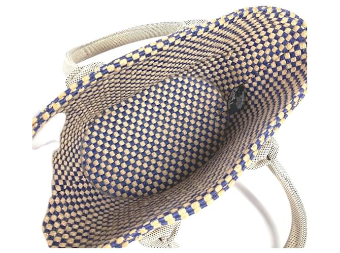 Hermès HERMES Panierbas PM Borsa Tote Beige Blu navy - vista 10