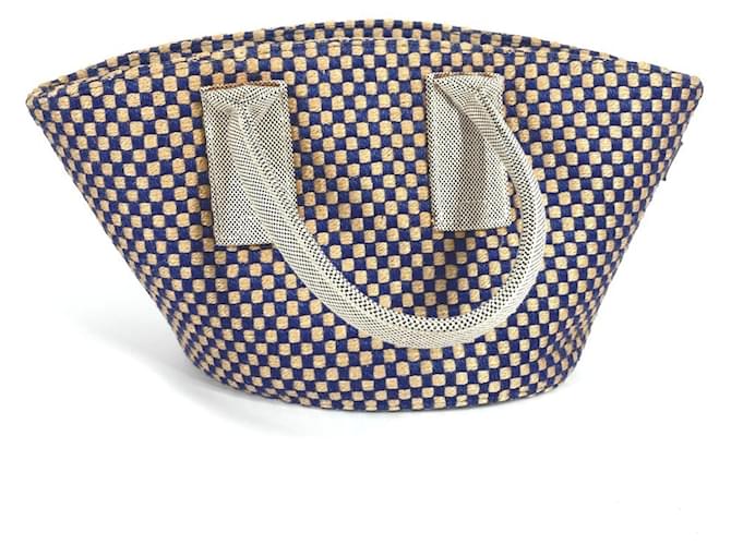 Hermès HERMES Panierbas PM Borsa Tote Beige Blu navy - vista 3