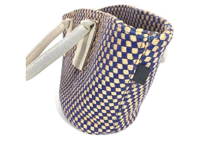 Hermès HERMES Panierbas PM Borsa Tote Beige Blu navy - vista 4