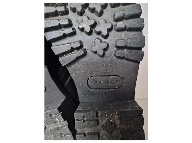 Stivaletti combat Sandro in pelle nera Nero - vista 7
