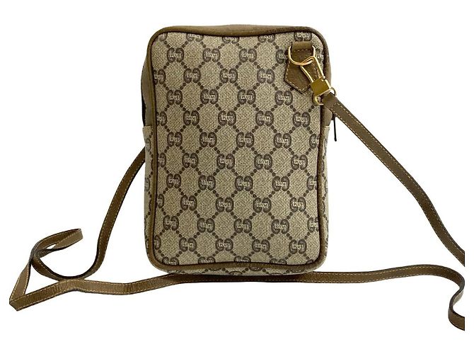 Gucci Vintage Plus Logo Leder Mini Schultertasche Braun - Ansicht 3