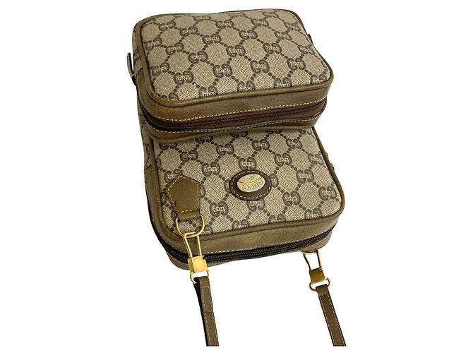 Gucci Vintage Plus Logo Leder Mini Schultertasche Braun - Ansicht 4
