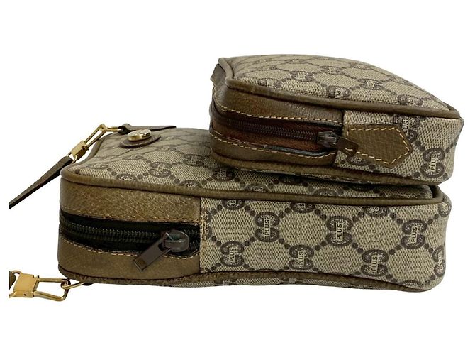 Gucci Vintage Plus Logo Leder Mini Schultertasche Braun - Ansicht 5
