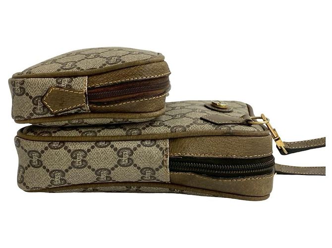 Gucci Vintage Plus Logo Leder Mini Schultertasche Braun - Ansicht 6