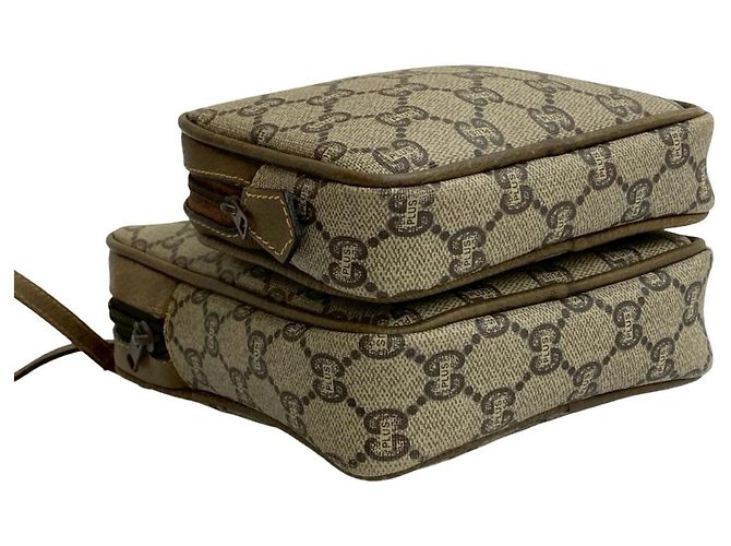 Gucci Vintage Plus Logo Leder Mini Schultertasche Braun - Ansicht 7