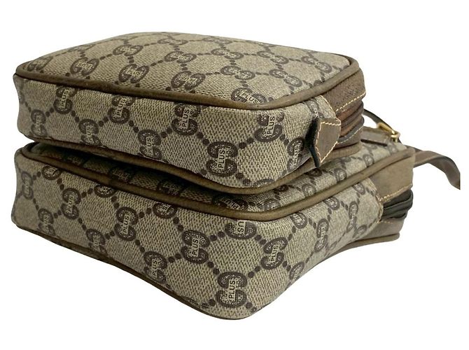 Gucci Vintage Plus Logo Leder Mini Schultertasche Braun - Ansicht 8