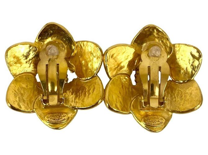 Orecchini a clip vintage Chanel con motivo Coco Mark D'oro - vista 6