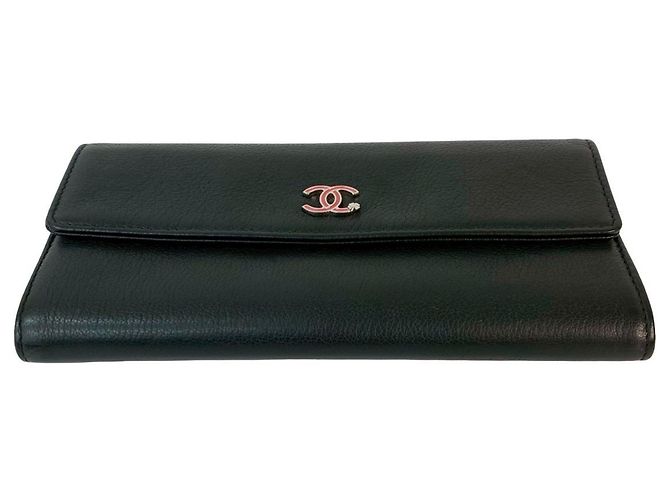 Lange Lederbörse mit Clover-Motiv Coco Mark von Chanel Schwarz - Ansicht 6