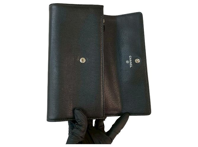 Lange Lederbörse mit Clover-Motiv Coco Mark von Chanel Schwarz - Ansicht 7