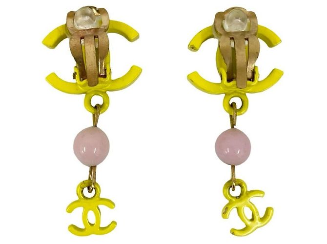 Orecchini a clip con motivo Coco Mark di Chanel Rosa D'oro Giallo - vista 4