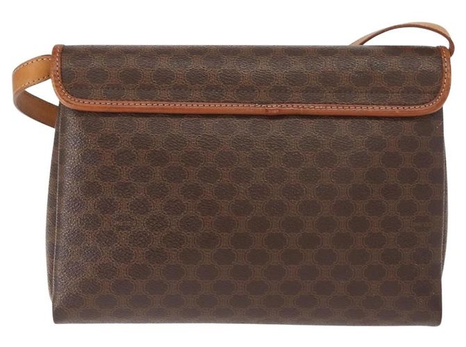 Céline Celine Vintage Macadam Schultertasche aus Canvas Klein Braun - Ansicht 2