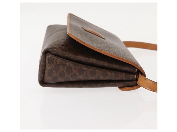 Céline Celine Vintage Macadam Schultertasche aus Canvas Klein Braun - Ansicht 3