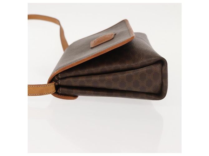 Céline Celine Vintage Macadam Schultertasche aus Canvas Klein Braun - Ansicht 4
