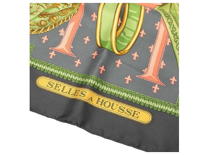 Silk In Sciarpa Hermès Carré 90 SELLES A HOUSSE Braun Mehrfarben - Ansicht 4