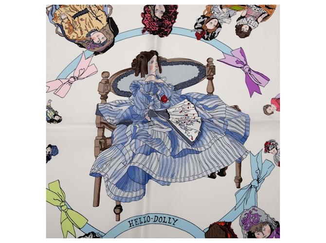Hermès Hello Dolly Seidenschal Pink Mehrfarben Lila - Ansicht 2