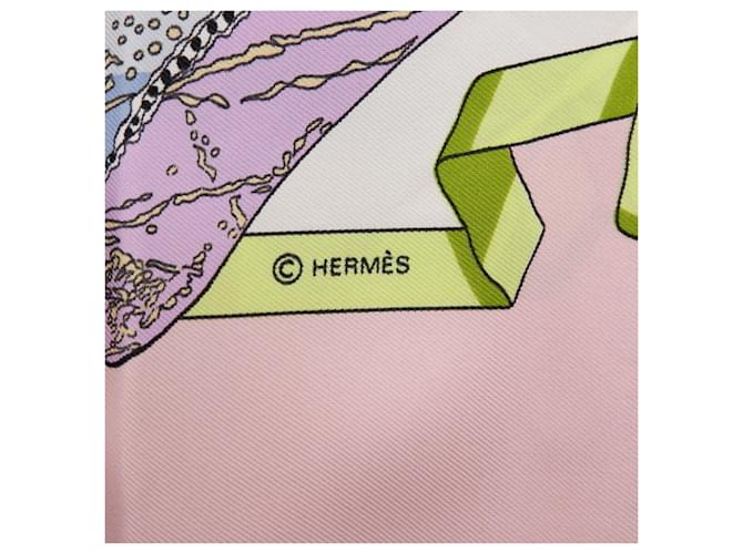 Hermès Hello Dolly Seidenschal Pink Mehrfarben Lila - Ansicht 4