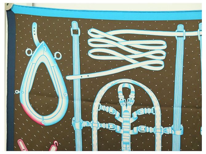 Hermès FULARDO IN SETA HERMES HARNAIS DE TIMON MANLIK 2019 90 CM Multicolore - vista 2