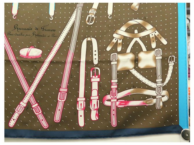 Hermès FULARDO IN SETA HERMES HARNAIS DE TIMON MANLIK 2019 90 CM Multicolore - vista 5