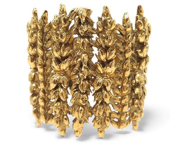 BRACCIALE VINTAGE AURELIE BIDERMANN MANICOTTO EPI 16,5 CM IN METALLO DORATO D'oro - vista 2