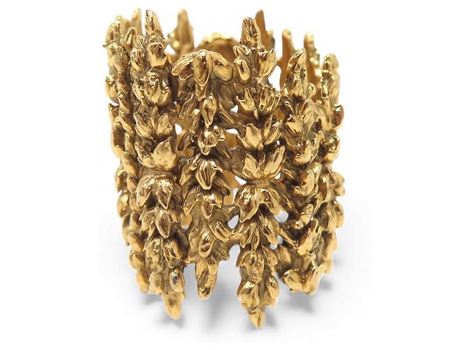 BRACCIALE VINTAGE AURELIE BIDERMANN MANICOTTO EPI 16,5 CM IN METALLO DORATO D'oro - vista 3