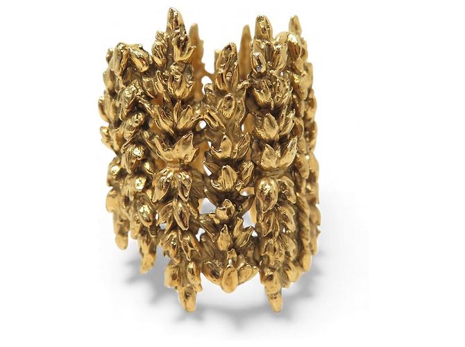 BRACCIALE VINTAGE AURELIE BIDERMANN MANICOTTO EPI 16,5 CM IN METALLO DORATO D'oro - vista 5